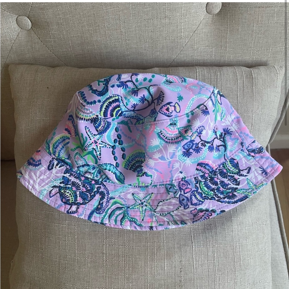 Lilly Pulitzer Pink and Blue Paisley Bucket Hat - Picture 2 of 3